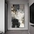 baratos Pinturas Abstratas-Pintura a óleo artesanal em tela, arte de parede, decoração abstrata moderna, preto e branco para decoração de casa, pintura sem moldura enrolada