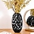 billige Skulpturer-sort geometrisk diamant mønster vase - lavet af harpiks med origami tekstur, velegnet til boligindretning, udstillingsskærme, modelrums bløde møbler og som dekorative rekvisitter til tørrede eller