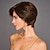 Χαμηλού Κόστους παλαιότερη περούκα-συνθετική περούκα φυσικός κυματισμός ασύμμετρος με κτυπήματα περούκα κοντή σκούρα καφέ συνθετικά μαλλιά γυναικεία κλασικά σκούρα καφέ