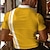 cheap Men&#039;s V Neck Polos-Solid Color Stripes Men&#039;s Business Casual Polo Shirt Business Casual Polyester Short Sleeve V Neck Polo Shirts Yellow Summer Spring S M L Micro-elastic Lapel Polo