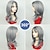 abordables peluca vieja-Pelucas plateadas de color marrón ceniza y gris para mujeres blancas, peluca ondulada gris plateada de longitud media con flequillo, pelucas grises de aspecto natural con parte lateral sintética para
