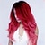 economico Parrucche trendy sintetiche-parrucche lunghe ricce ondulate rosso rosa per le donne parrucca cosplay di Halloween per feste quotidiane sintetiche naturali con parte centrale con berretto per parrucca da 21 pollici