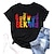 abordables Déguisements de Carnaval-LGBTLGBTQ Manches Ajustées Chemises de fierté à imprimé arc-en-ciel Etre gentil Lesbienne Pour Femme Adulte Mascarade Estampage à chaud Défilé de la fierté Mois de la fierté