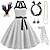 Χαμηλού Κόστους 1950-1950 vintage εμπνευσμένο φόρεμα γραμμής swing φόρεμα αξεσουάρ σετ flare φόρεμα γυναικεία κοστούμια vintage cosplay ραντεβού πάρτι&amp;amp; βραδινό φεστιβάλ μεταξωτό κασκόλ σε γραμμή