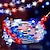ieftine Fâșii LED-lumini cu leduri patriotice lumini de decor pentru ziua independenței 2m 20leduri alimentate cu baterii stele din 4 iulie lumini de zâne roșu alb albastru decorare a casei de vacanță