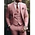 billige Dresser-rosa lilla balldresser for menn bryllupsdresser ensfarget 3-delt skreddersydd passform enkeltspent enknapps 2024
