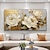 levne Květinové či botanické obrazy-mintura ručně vyráběné zlaté květinové olejomalby na plátně velká nástěnná umělecká dekorace moderní abstraktní bílý květinový obraz pro domácí dekoraci válcovaný bezrámový nenatažený obraz