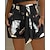 cheap Women&#039;s Shorts-Women&#039;s Shorts Linen Cotton Blend Floral Feather Black White Casual Daily Short Going out Weekend Summer
