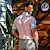 levne Bavlněné lněné košile-Pánské Košile plátěná košile Letní košile Plážová košile Světlá růžová Krátký rukáv Bez vzoru Límeček Léto Jaro Ležérní Denní Oblečení