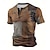 cheap Men&#039;s Henley T Shirt-Waffle Plaid Men&#039;s 3D Print T shirt Tee Henley Shirt Casual Daily T shirt Brown Short Sleeve Henley Shirt Summer Clothing Apparel S M L XL XXL XXL 3XL