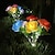 tanie Światła ścieżki i latarnie-led lampa słoneczna 7 głowice symulacja energii słonecznej kwiat róży światło wodoodporne światło ogrodowe 42 diody led sztuczny kwiat oświetlenie na dziedzińcu na zewnątrz willa dziedziniec park