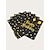Недорогие Столовые приборы-25 золотых воздушных шаров / комплект одноразовых салфеток с днем рождения 13 * 13-дюймовая 2-слойная фольга из желтого золота на черном фоне элегантные металлические десертные салфетки из фольги из