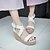 זול סנדלי נשים-בגדי ריקוד נשים סנדלים סנדלי וודג&#039; נעלי נוחות יומי אבזם עקב עבה בוהן מציצה נוחות מִעוּטָנוּת גומי אבזם לבן ורוד כחול