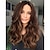 cheap Synthetic Trendy Wigs-Wigs with Curtain Bangs for Women Long Wavy Women&#039;s Charming Synthetic Wigs with Bangs Natural Wavy Chocolate Brown Wigs Medium Length Wig Heat Resistant Hair for Daily Party Use