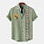 billiga Skjortor med tryck för män-Herr 20% linne Skjorta Kortärmad Nedvikt Grön, Khaki grön, Beige Skjorta Dagligen