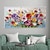 baratos Pinturas Florais/Botânicas-Pintura a óleo de flor texturizada arte em tela artesanal colorida paisagem arte pintura a óleo moderna para decoração de parede de sala de estar