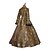 abordables Costumes vintage et anciens-Rétro Vintage Baroque Punk et gothique Epoque Coloniale Robe Maxi Cendrillon Princesse Col Carré Halloween Utilisation Soirée Halloween