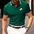 olcso klasszikus póló-Férfi POLO trikó Golfing Hétköznapi Szabadság Hajtóka Rövid ujjú Divat Alap Színes Ló Kollázs Hímzett Nyár Normál Fekete Rubin Lóhere POLO trikó