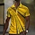 cheap Men&#039;s Button Up Polos-Gradient Geometry Men&#039;s Casual Print Polo Shirt Waffle Polo Shirt Outdoor Street Casual Waffle Fabric Short Sleeve Turndown Polo Shirts Golden yellow Blue Summer Spring S M L Lapel Polo