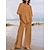 cheap Women&#039;s Loungewear-Women&#039;s Loungewear Sets Pure Color Basic Street Daily Cotton And Linen Breathable Crew Neck Long Sleeve T shirt Tee Pant Pocket Elastic Waist Summer Spring Navy Blue Light Brown