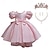 cheap Party Dresses-Flower Girl&#039;s Dress with Crown Necklace Ear Clip 3Piece Set Kids Girls&#039; Party Dress Short Sleeve Wedding Special Occasion Zipper Adorable Sweet Asymmetrical Party