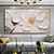 お買い得  花/植物画-手描きの抽象的なテクスチャの花の油絵キャンバスに大きな手作りの壁アートミニマリストグリーンフローラルアート油絵カスタムペインティングボヘミアン壁装飾リビングルーム