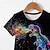 cheap Tops-Boys 3D Animal Dinosaur Tee Black Short Sleeve 3D Print Summer Active Daily Party Polyester Kids Toddler Big Kids(7years +) 3-12 Years Crew Neck Party Outdoor Casual
