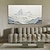 お買い得  抽象画-キャンバスに手描きされた 3D の白い雪山の絵画、手作りの石膏スタイルの質感のある壁アート絵画、リビングルーム用の手描きのわびさびの油絵、ボヘミアンモダンでトレンディな家の装飾
