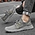 cheap Men&#039;s Sneakers-Men&#039;s Sneakers Retro Walking Casual Daily Leather Breathable Comfortable Elastic Band Black Khaki Gray Spring Fall