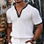 abordables Camisetas casuales de hombre-Hombre Camisa henley gofrada Camiseta superior Color sólido Henley Exterior Casual Manga Corta Botón Ropa Moda Design Cómodo
