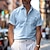 cheap Classic Polo-Men&#039;s Polo Shirt Golf Shirt Work Casual Lapel Ribbed Polo Collar Short Sleeve Basic Modern Color Block Patchwork Button Spring &amp; Summer Regular Fit White Yellow Blue Green Polo Shirt