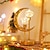 abordables Lampes décoratives, gadgets-Lampe de table led en forme de lune, veilleuse alimentée par batterie aa, décoration de maison pour fête de vacances