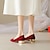 Χαμηλού Κόστους Παπούτσια Γάμου-Γυναικεία Γαμήλια παπούτσια Slip-Ons Φόρεμα Παπούτσια Γάμου Πρωτοχρονιά Νυφικά Παπούτσια Κοντόχοντρο Τακούνι Μυτερή Μύτη Κομψό Μοντέρνα Μινιμαλισμός Σουέτ Μοκασίνια Κόκκινο