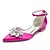 preiswerte Hochzeitsschuhe-Damen Hochzeit Schuhe Flache Schuhe Geschenke zum Valentinstag Weiße Schuhe Hochzeit Party Täglich Hochzeitswohnungen Strass Flacher Absatz Spitze Zehe Elegant Modisch Satin Knöchelriemen Wein