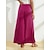 levne dámské kalhoty-dámské široké kalhoty vínová saténová kapsa ležérní elegantní kalhoty volného střihu jaro léto