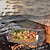 billige grill &amp; udendørs madlavning-bbq rullende grillkurv, rundt grillbur med rygefunktion, praktisk rullende grillnet til røgede smag