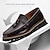 זול נעלי בד ומוקסינים לגברים-דוגמת מרקם של ציצית מעור חום וינטג&#039; לגברים