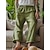 cheap Linen Pants-Men&#039;s Linen Pants Trousers Summer Pants Pocket Drawstring Elastic Waist Solid Color Comfort Breathable Full Length Outdoor Home Vacation Fashion Green Khaki Inelastic