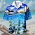 cheap Men&#039;s Hawaiian Shirt-Nautical Hawaiian Resort Men&#039;s Shirt Summer Hawaiian Shirt Casual Hawaiian Holiday Summer Spring Turndown Short Sleeve Violet, Orange, Dark Blue S, M, L Stretch Fabric Shirt