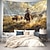 tanie gobelin krajobrazowy-zachodnia krowa człowiek pustynia wiszący gobelin wall art duży gobelin mural wystrój fotografia tło koc zasłona strona główna sypialnia dekoracja salonu
