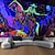 cheap Blacklight Tapestries-Psychedelic Blacklight Tapestry UV Reactive Glow in the Dark Trippy Misty Western Cow Man Hanging Tapestry Wall Art Mural for Living Room Bedroom