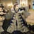preiswerte Historische &amp; Vintage-Kostüme-Gothic Rokoko Viktorianisch Vintage inspiriert Mittelalterlich Kleid Partykostüm Ballkleid Prinzessin Shakespeare Damen Ballkleid Halloween Party Abendgesellschaft Maskerade Kleid
