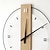 abordables Décorations murales-Horloge murale simple nordique moderne en bois massif carré muet horloge ronde salon chambre horloge murale décorative 40 50 cm