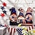 お買い得  イベントとパーティー用品-ウェルカム サイン デコレーション: アメリカの国旗と星が描かれた愛国的な木製のノーム吊り下げプレート - 独立記念日のドワーフ エルフ デコレーション