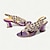 cheap Wedding Shoes-Women&#039;s Wedding Shoes Sandals Party Crystal Fantasy Heel Round Toe Elegant Bohemia Vintage Microbial Leather Blue Purple Gold