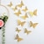 billige Vægklistermærker-12 stk gyldne sommerfugledekorationer - 3d vægkunst til fester, kunsthåndværk og babyshower - lette at påføre klistermærker til smuk og elegant indretning