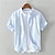 Χαμηλού Κόστους Βαμβακερό Λινό Πουκάμισο-Ανδρικά Πουκάμισο λινό πουκάμισο Casual πουκάμισο Βαμβακερό πουκάμισο Λευκό Ουρανί Χακί Κοντομάνικο Σκέτο Απορρίπτω Καλοκαίρι Δρόμος Χαβανέζα Ρούχα Κουμπί-Κάτω