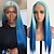 cheap Synthetic Lace Wigs-Synthetic Lace Wig Straight Style 24 inch Blue Silky Straight 13x4 Lace Front Wig All Wig Light Blue