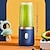 billige Frugt- og grøntredskaber-USB genopladelig bærbar blender - 6-blads 2-i-1 juicer &amp; vandflaske til smoothies, 1500mah batteri
