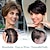 abordables Franges-Hair Topper 6,8&quot; x 7&quot; Pixie Cut Cheveux courts Toppers pour femmes Fluffy Synthétique Hair Topper Clip dans les morceaux de cheveux ondulés supérieurs Perruques de remplacement brun naturel